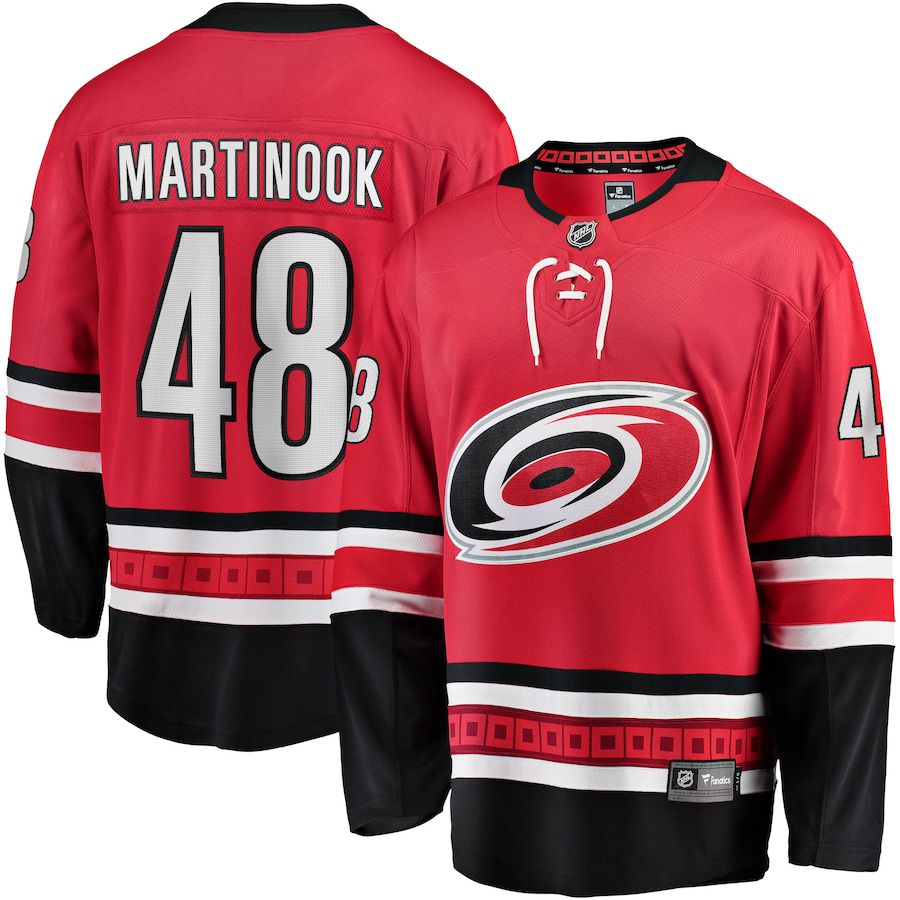 Men Carolina Hurricanes #48 Jordan Martinook Fanatics Branded Red Alternate Breakaway Player NHL Jersey